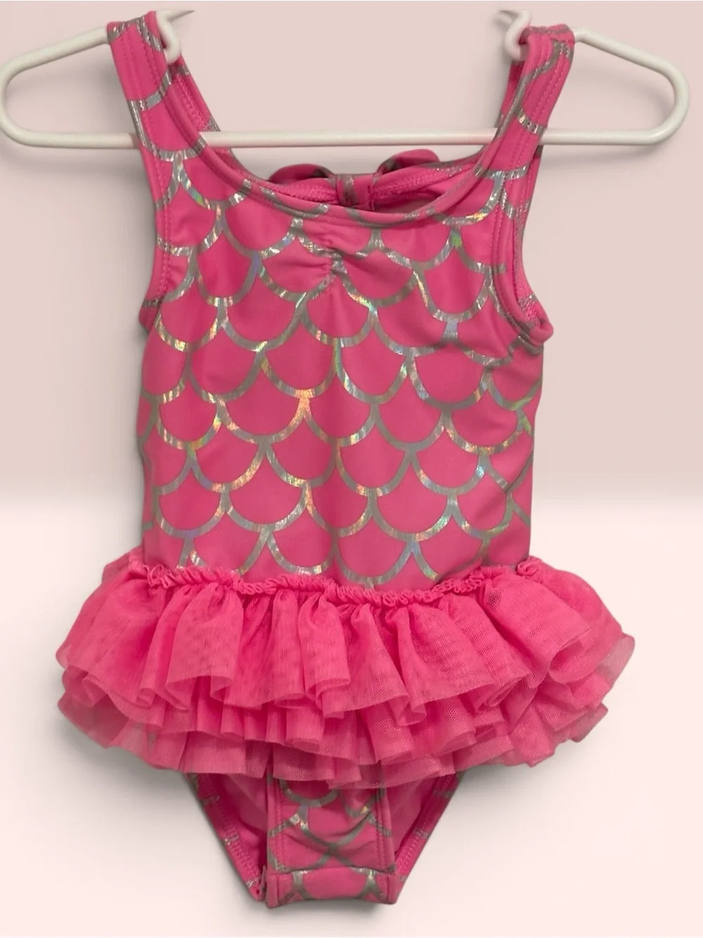 2 One-piece Pink Ruffle Tutu One-Piece Swim Suits infant size 18 months